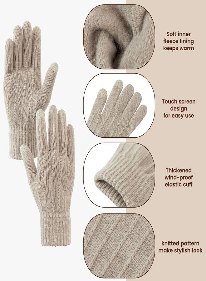 Premillow Women Winter Hat Beanie+Long Scarf+Touch Screen Gloves Set, Warm Clothes Set with Knit Fleece Lined for Women/Men Winter - Image 4